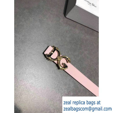 Dolce  &  Gabbana Width 3cm Belt Pink with Baroque DG Logo